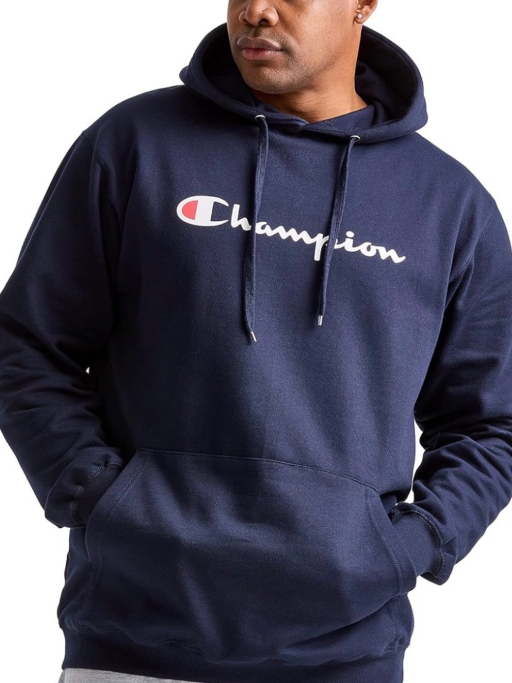 Champion Navy Blue Pullover Hooded with drawstring